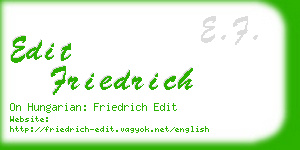 edit friedrich business card